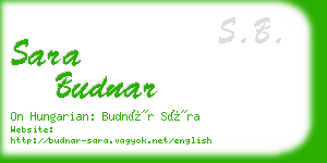 sara budnar business card